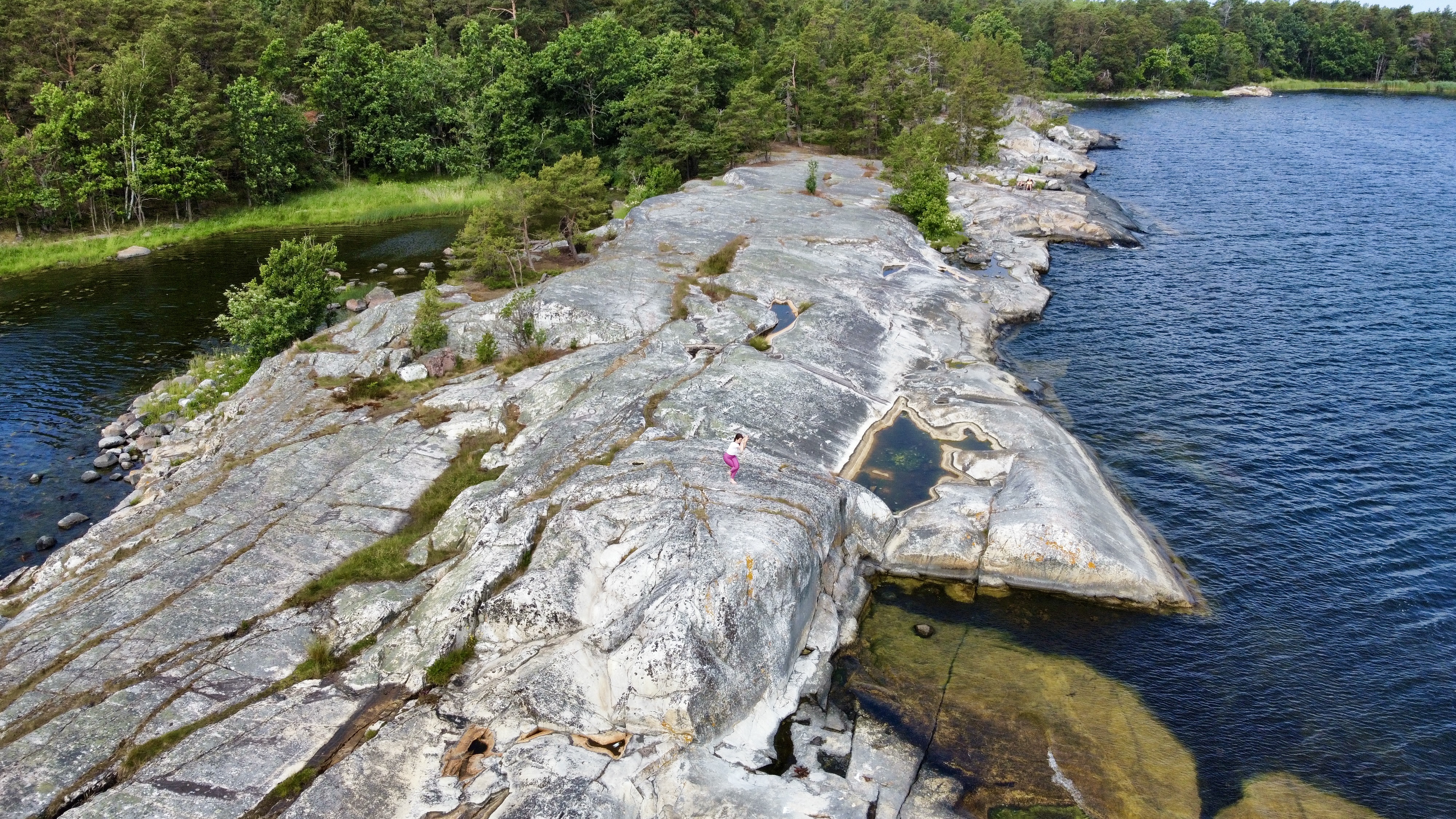 Yoga on a Rock, Sweden, July 2022